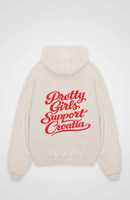 Pretty Girls Support Croatia Oversized Hoodie
