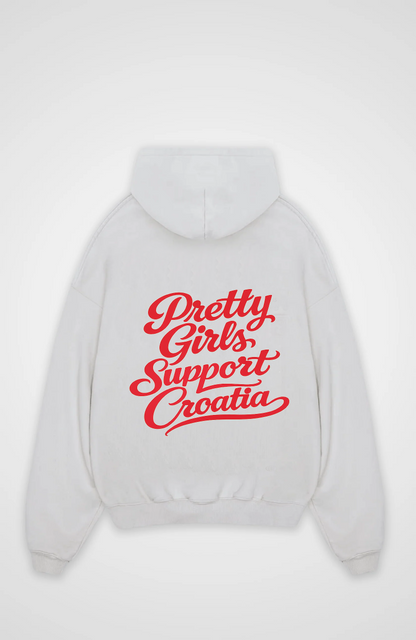 Pretty Girls Support Croatia Oversized Hoodie