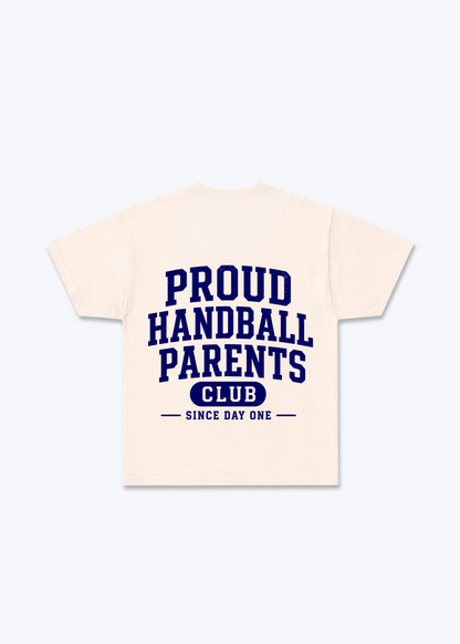 Proud Handball Parents Club Regular Shirt - Beige Back (Designed)